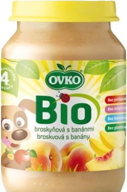 Dětská výživa broskvová s banány OVKO 190g - BIO