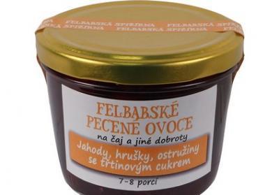 Pečené ovoce jahody, hrušky, ostružiny, citron s třtinovým cukrem 230ml